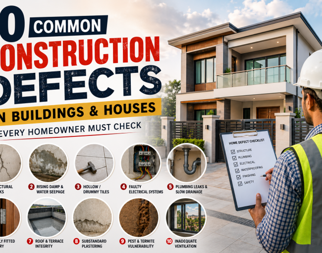 House defect inspection for structural cracks and water leakage
