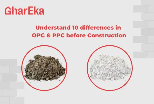 Images of OPC and PPC Cement showcasing differences