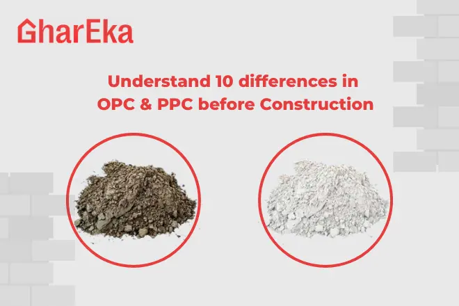 Images of OPC and PPC Cement showcasing differences