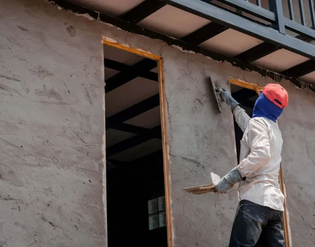 Labour cementing the building